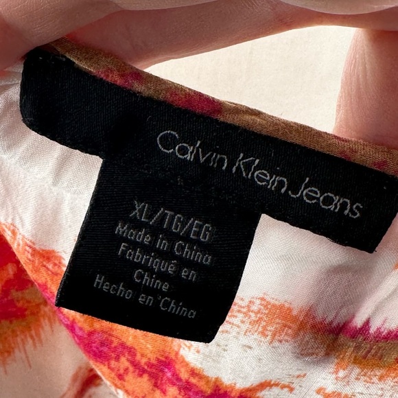Calvin Klein jeans top size XL multicolored lightweight abstract desert sunset - Picture 8 of 11